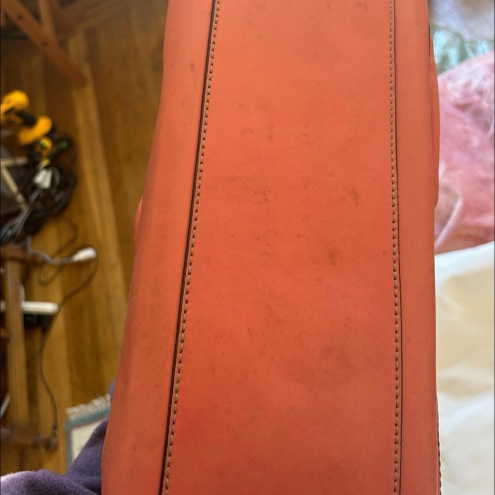 Vintage Rare Coach Coral Legacy Double Turnlock Leather Handbag - Picture 15 of 15